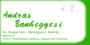 andras banhegyesi business card