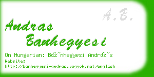 andras banhegyesi business card